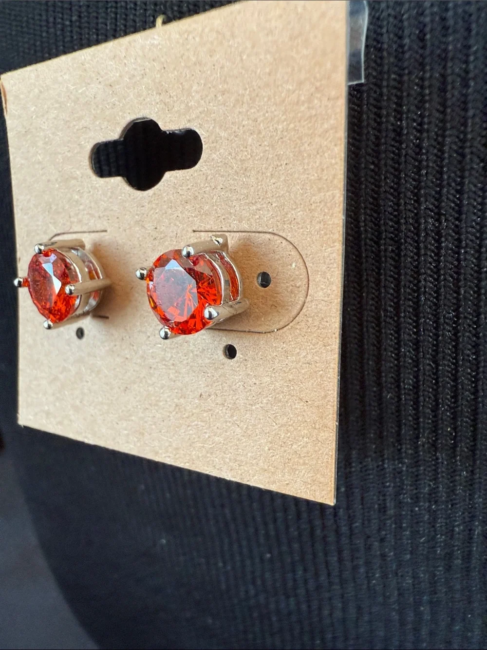 Brilliant Orange Crystal Stud Earrings - Women Jewelry